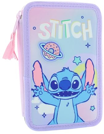 il megastore dei giocattoli e Giochiamo Estuche triple 3 compartimentos 2025-2026 – Estuche triple compartimento con 3 cremalleras, Stitch