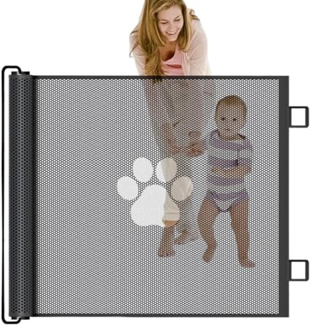 Doiyislem Barreras De Seguridad para Mascotas En Puertas - Barrera Extensible De Malla para Mascotas,Interior para Chimenea Baño Balcón Pasillo Sala Juegos Exterior Porche Piscina