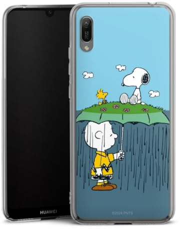 Hard Case kompatibel mit Huawei Y6 (2019) Schutzhülle transparent Smartphone Handy Hülle Snoopy Peanuts Kinder
