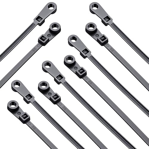 100 Stück Kabelbefestigung Kabelbinder Befestigungssockel Halter Kabelbinderhalter Mit Schraubsockel Schwarz Kabel Befestigung Kabelschellen Zum Schrauben für Hause Büro Drähte Kabelmanagement