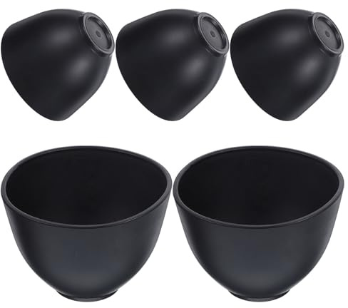 HAMPPLIES Recipiente de Silicona para Mascarillas Faciales Antideslizante 105X7 CM Juego de 5 Unidades para Mezclar Mascarillas Caseras y Uso Salón de Belleza Spa