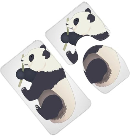 Toyvian Alfombrilla Baño Panda Antideslizante Tapete Suelo WC Cubierta Tapa Inodoro Lavable