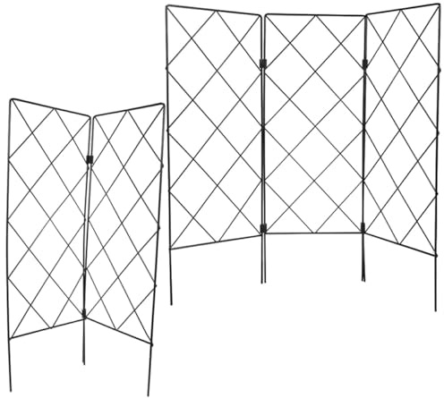 DOITOOL Lot de 5 Treillis de Jardin Pliables Noirs 20X53 CM Supports Robustes pour Plantes Grimpantes en Pot Accessoires de Jardinage pour Vigne et Framboisiers D’Extérieur