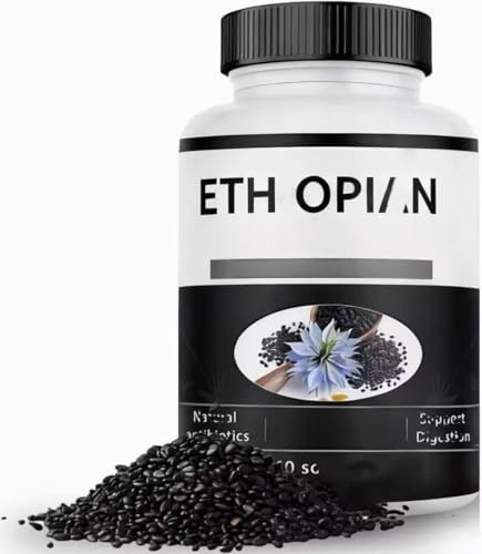Aceite de semilla negra etíope | 4,64% | Sin OMG, sin gluten, 60 unidades,1pcs