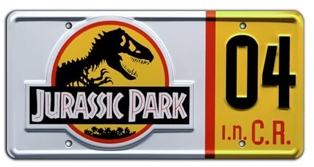 Celebrity Machines | Jurassic Trilogy | Explorer #04 | Vanity Plate, Stamped Aluminum, Metal Decorative Tag, Corrosion Resistant, Quality Novelty Sign, Wall Decoration, Wall Hanging