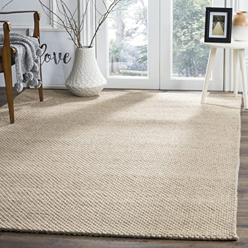SAFAVIEH Natura Collection Area Rug - 5' x 8', Beige, Handmade Wool, Ideal for High Traffic Areas in Living Room, Bedroom (NAT801B)