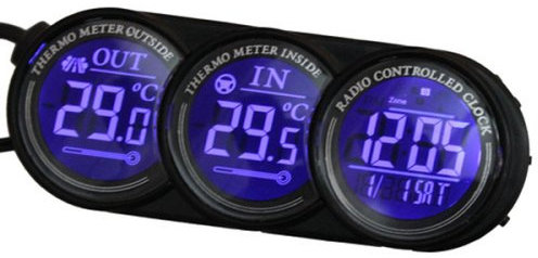 C-FUNN Voiture Numérique De LED Bleue À L'Intérieur De l'horloge De Calendrier De Thermomètre Extérieur
