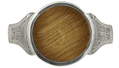 Art Pewter The Wooden Quaich – Made in Scotland Silver Ltd – Holzschale mit Metallband und Griffen