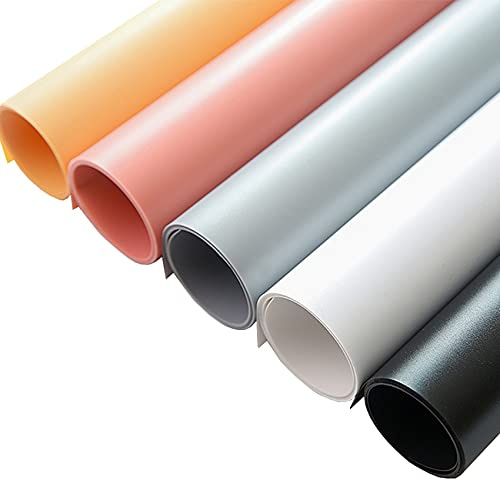 Selens PVC Food Photography Backdrop Background Vinyl 50 x 100 cm, 5 Color | Waterproof, White Black Grey Pink Orange Photo Studio Kit, for Product Props Flat Lay Cosmetics Jewelry Video Shooting