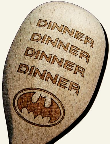 Batman Inspired Dinner Wooden Baking Spoon Novelty Present Wood Birthday Gift