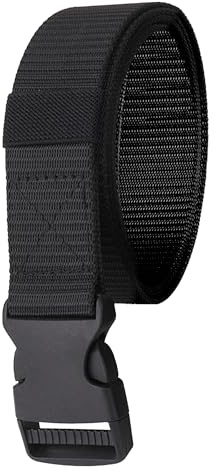 WedDecor Nylon Webbing Military-Style Belt, 1.5” Canvas Quick-Release Plastic Buckle, Tactical Belt for Military Wear, Combat Webbing Belt for Cargo Pants
