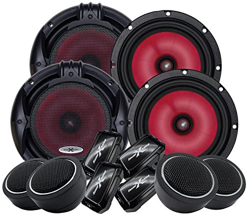 2 Pairs – SoundXtreme 1000W 6.5-Inch 2-Way Car Audio Component Speaker System 6-1/2in Car Audio Speaker for Car, ATV, RV, Motorcycle, Boat