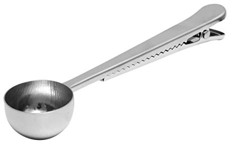 2 Pcs Stainless Steel Coffee Scoop with Clip Silver Coffee Measuring Spoon