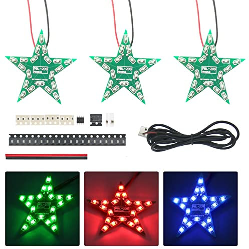 Löten Ausbildung Praxis Lernen Elektronik-Bausätze Fünf-Pointed Star Atmung Gradient DIY-Bausatz DC 4-6V für Weihnachten Rot Grün Blau