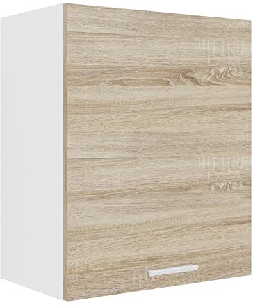 VCM Küchenschrank Breite 50 cm Holztür Hängeschrank Küche Küchenmöbel Esilo Weiß/Sonoma-Eiche