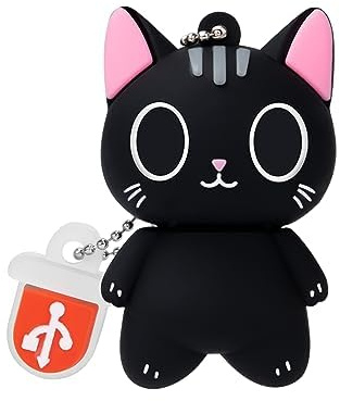 BORLTER CLAMP Linda Unidad Flash, Unidades Flash USB, 32 GB de Dibujos Animados Gato Memoria Pulgar Stick USB 2.0 Animal Drive Almacenamiento de Datos Regalo USB Disco pendrive con Llavero