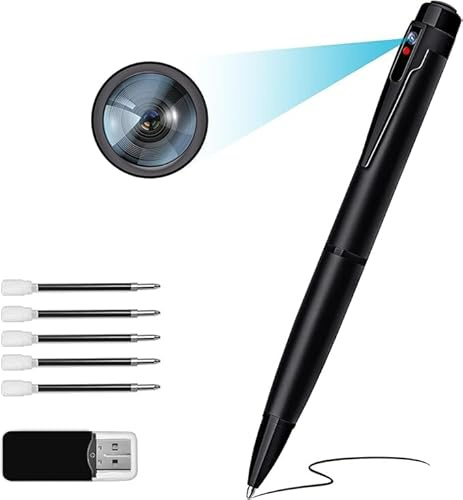 camddegg Spy camera, 1080p hidden camera pen, 64GB mini camera with motion detection, mini security spy camera with audio recording for meetings and studios