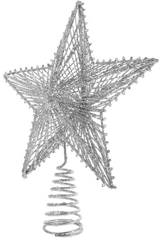 GOOHOCHY Puntale Per Albero Di Natale Forma Di Stella Glitter Decorazione Per Albero Di Natale Per Negozi e Case