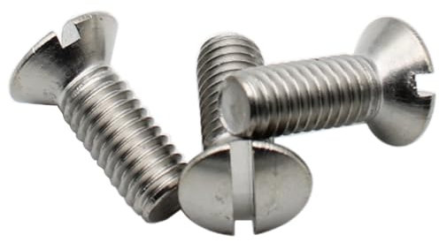 Vis Tete Fraisee Bombee Fendue M6 x 30mm : 20 Pcs Visserie Inox pour Ecrou Rondelle | Vis à Tête Fraisée Bombée Fendue Acier A2 | Metal Anti-Rouille - DIN 964 | Vis PROTORX