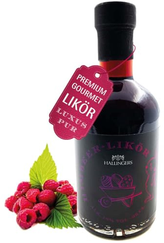 Hallingers Genuss Manufaktur Premium-Likör Oster-Geschenk - von Hand abgefüllt in wertiger Geschenkflasche Oster Himbeere 18% vol., Ostern Körbchen für Frauen Freundin