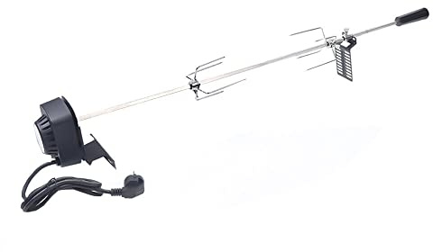 FUNYSF Profi Grillspieß mit Edelstahl-Elektro-Rotisserie-Spieß, Gasgrill, Gartengrill, 80 cm, für Gasgrill, Holzkohlegrill, Kebab-Grill, Barbecue