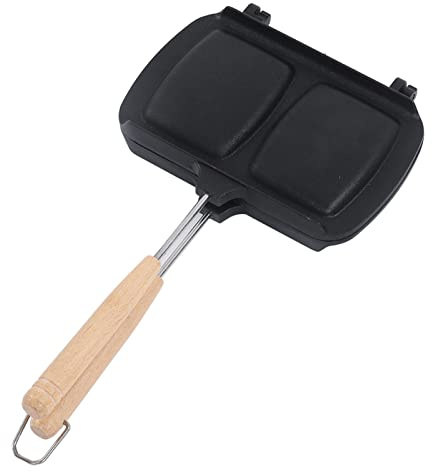 CDQL Poêle à Frire Antiadhésive Double Face, Poêle à Sandwich grillé, Machine à Panini à Sandwich avec Poignées Amovibles pour la Cuisine Domestique