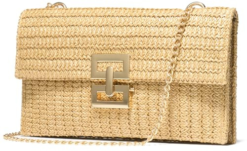 SWEETV Straw Purse Woven Beach Bag Summer Straw Clutch Purse Boho Crossbody Bags for Women Small Raffia Shoulder Bag