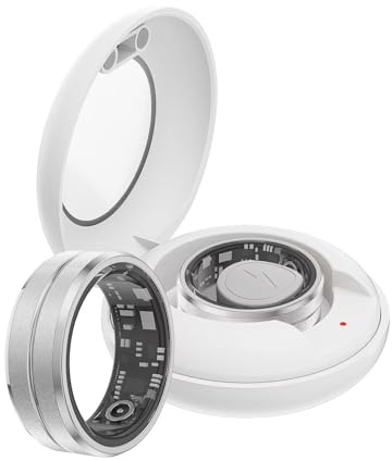Smart Ring Herzfrequenz Fitness Tracker Ring Android IOS Smartringe Herren Damen Schlaftracker Schlaf Tracker Smartring Fitnessring Schrittzähler Fitnesstracker Gesundheitsring Silber Größe 11