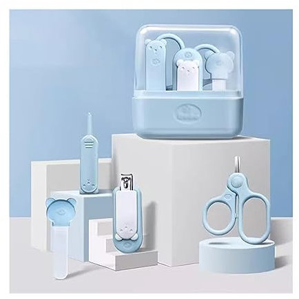 Nagelknipser Baby-Nagelset, 4-in-1-Baby-Nagelpflegeset mit transparentem, süßem Etui, Baby-Nagelknipser, Schere, Nagelfeile und Pinzette, for Neugeborene, Säuglinge, Kleinkinder und Kinder Nagelpflege