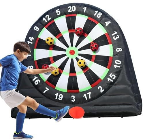 Riesige Aufblasbare Outdoor-Fußball-Dartscheibe (10 Fuß Hoch), Kick-Dartscheibe, Enthält 8 Fußbälle Und EIN Gebläse, Jumbo-Fußball-Ziel-Darts for Outdoor, Hof, Rasen, Karnevalsspiele