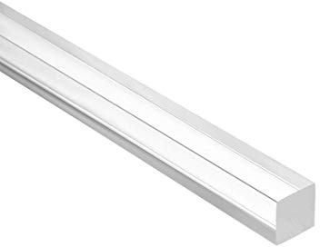GOHAPY Piastra Acrilica Trasparente Quadrata, 5 Pezzi, Barra Acrilica per Decorazione Domestica, Bastoncini Acrilici Spessi per Torta (6x6x300mm)