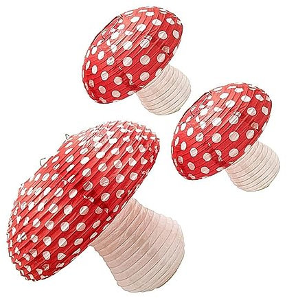 Warmhm 3 Stücke Tumbler Pilz Lampe Pilz Form Laternen für Hängen Laternen Outdoor Indoor