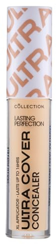 Collection Cosmetics Lasting Perfection Ultra Cover Concealer, Up to 16hr Wear, XL Applicator, Praline, 5.5ml