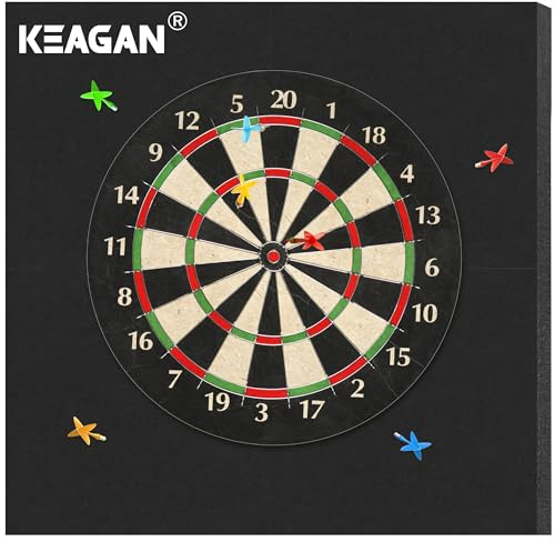 KEAGAN Dartboard-Wandschutz, Eva-Dartboard-Wandschutz, 2,5 cm Verdickt, Selbstklebend, Gespleißt, Wandumrandung, Dart-Rückwand, Korkbrett-Wandschutz für Dartboard(4PCS)