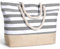 sprecenk Strandtasche Damen Große Sommertaschen, Wasserdicht Familie Einkaufstasche Beach Tote Bag Schulterhandtaschen mit Reißverschluss für Strand Reisen Fitnessstudio Einkaufen, Hellgrau