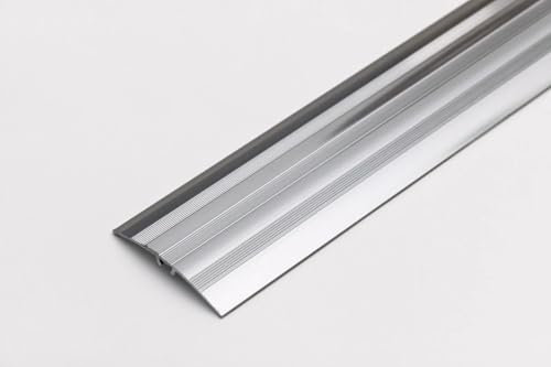 Aluminium Door Bars Threshold Strip 47 mm x 930mm Transition Trim Laminate Tiles Levelling 5in1 Installation System TMW Profiles (Polished Silver)
