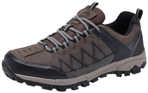 LANDHIK Chaussure de Randonnée pour Homme de Marche Léger Comfortable Baskets Brun_43