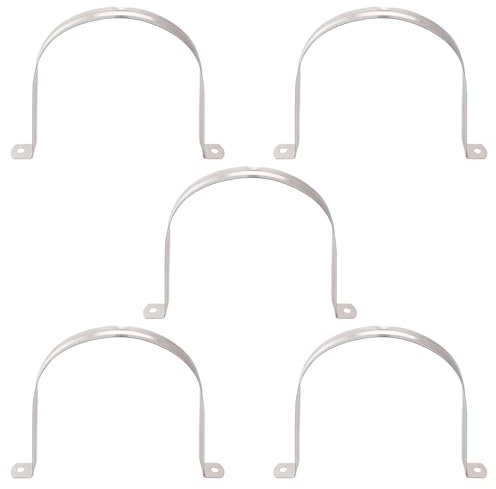 YYIGVMO 5 Stücke Ø 120mm U-Rohrschellen, 304 Edelstahl Starres Rohrband, Zweiloch Rohrschelle, Sattelschlauchschellen, für Rohre und Kabel