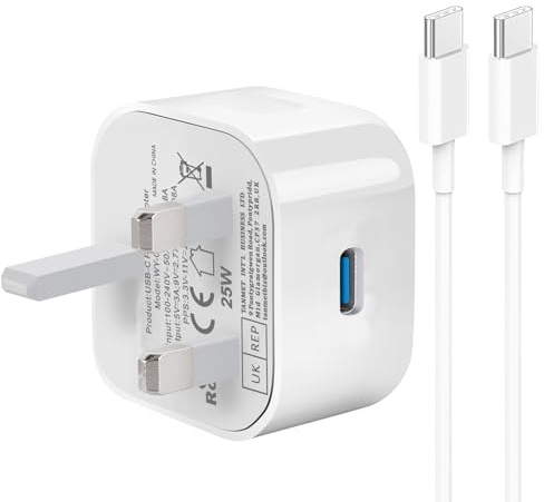 iPhone Charger for iPhone 17/17 Air/17 Pro Max/16/16e/16 Plus/15, USB C Charger Plug and Cable 1M USBC Fast Charging i Phone Type C Lead with Wall Plug UK for Apple 17/16/15 New Series/iPad