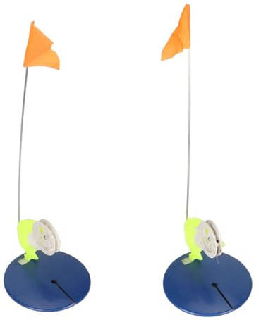 Cocoarm Drapeaux de Pêche sur Glace, 6 Ensembles de Marqueurs de Pêche sur Glace en Nylon et Acier Inoxydable ABS avec Lignes de Crochets, équipement de Basculement d'hiver Portable pour Les