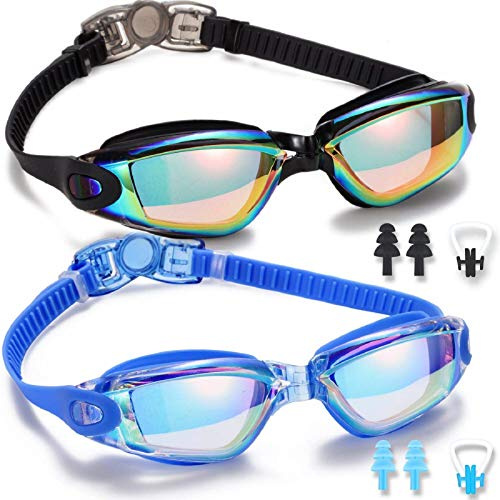 Yizerel Swim Goggles, 2 Pack Swimming Goggles for Adult Men Women Youth Kids Child
