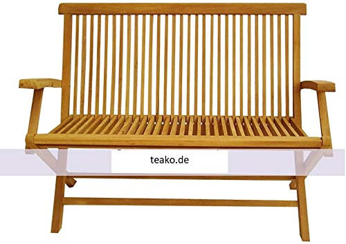 Klappbank Alessandria mit Armlehnen aus Teakholz Auflage & Farbe ohne