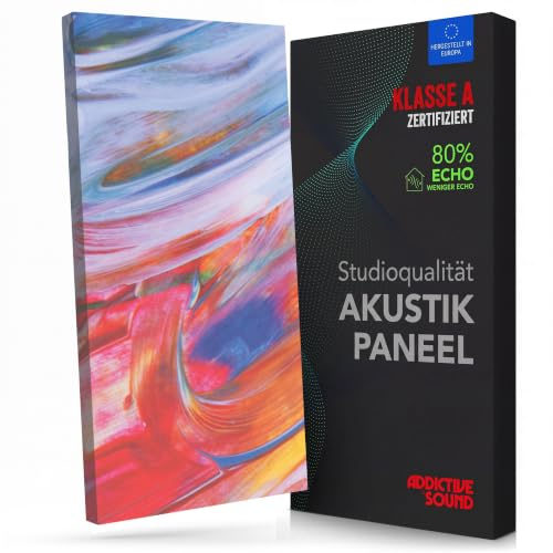Addictive Sound Akustikbild Schallabsorber 100x50x6 cm, Abstract 2 | Breitbandabsorber ab 100 Hz, Kunstdruck auf Akustikstoff, EU-Produktion, Wand- und Deckenmontage-Set inklusive
