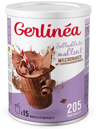 GERLINÉA – Boisson Milkshake Chocolat – Substitut de Repas Minceur Riche en Protéines – Faible en Graisses Saturées – 15 Repas Facile à Préparer, 436 g