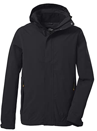 killtec Men's Giacca funzionale/giacca da esterno con cappuccio staccabile con cerniera KOS 87 MN JCKT_XENIOS, black, L, 39147-000