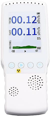 Nuclear Radiation Detector LCD Bildschirm Geigerzähler Radioaktivität Nuklearer Strahlungsdetektor Heimindustriell X β- und γ-Strahlentester Strahlungsdosimeter mit Alarm Weiß
