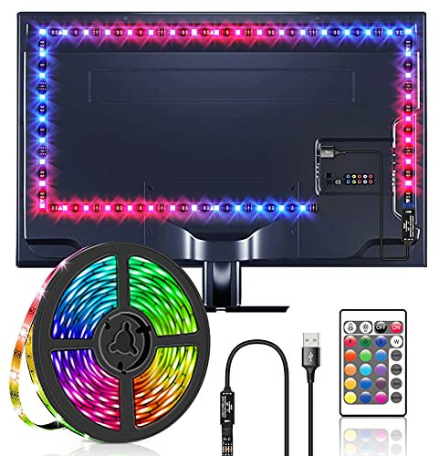 led TV 3metro Striscia RGB USB con Telecomando, Retroilluminazione Multicolore per 32-55 HDTV, PC, camera, festa e decorazione domestica