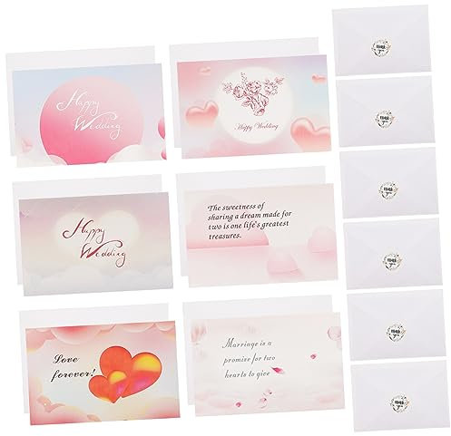 WOFASHPURET 12sätze Hochzeitskarten Mit Einladungen Umschlägen Elegante Designs Für Hochzeiten Brautpartys Jubiläen Romantische Farben Platz Für Persönliche Nachrichten