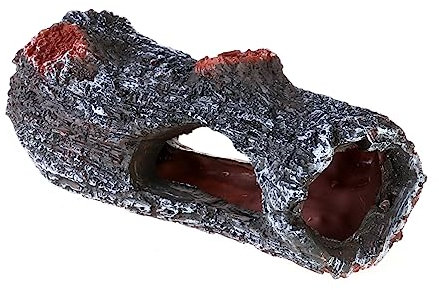 Didiseaon Ornement de cabane en rondins Poisson Aquarium Betta artificiels Para cachette d'aquarium Ornement d'arbre Creux décor Arbres Creux artificiels Miniature équipement