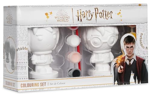Harry Potter Gifts DIY Figurine Set Paint Your Own Harry and Ron Plaster Figure Colouring Craft Kit for Kids Teens Adults Activity Set Paint and Brushes Included